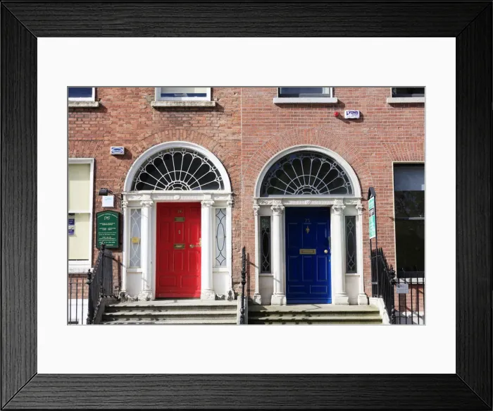 Framed Print : Europe, Dublin, Ireland, Merrion Square colored doors