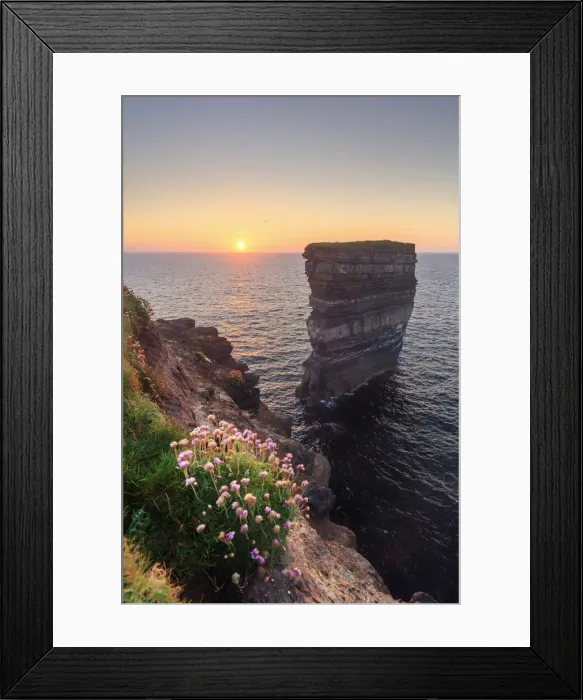 Framed Print : Europe, Ireland, Downpatrick head sea stack at sunset Framed Print : Europe, Ireland, Downpatrick head sea stack at sunset