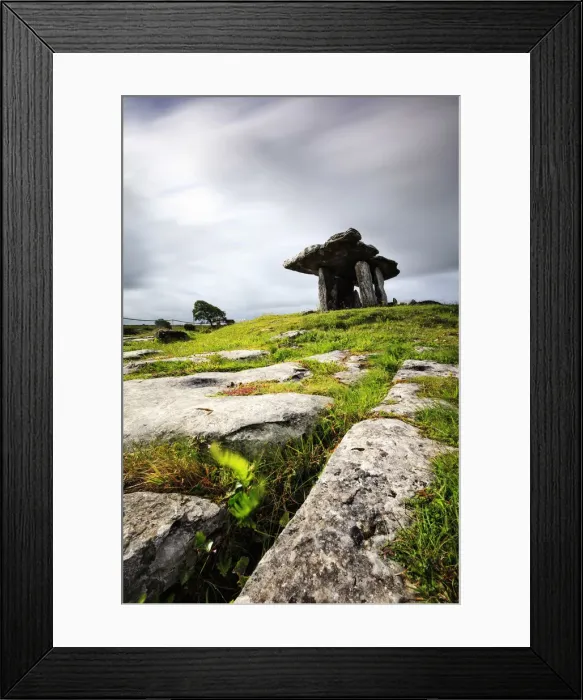 Framed Print : Europe, Dublin, Ireland, Poulnabrone dolmen and karst rock formations in Burren Framed Print : Europe, Dublin, Ireland, Poulnabrone dolmen and karst rock formations in Burren