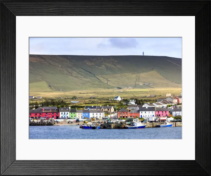 Framed Print : Europe, Portmagee fishermen village along Ring of Kerry Framed Print : Europe, Portmagee fishermen village along Ring of Kerry