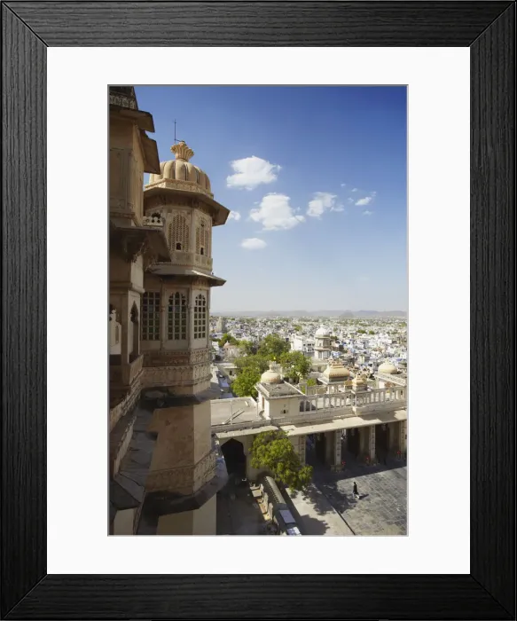 Framed Print : View of Udaipur from City Palace, Udaipur, Rajasthan, India Framed Print : View of Udaipur from City Palace, Udaipur, Rajasthan, India