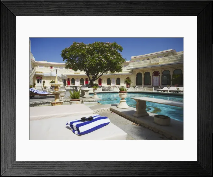 Framed Print : Pool at Shiv Niwas Palace Hotel, Udaipur, Rajasthan, India Framed Print : Pool at Shiv Niwas Palace Hotel, Udaipur, Rajasthan, India