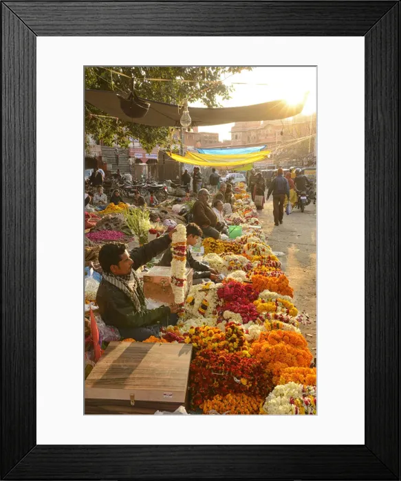 Framed Print : Flower market, Jaipur, Rajasthan, India Framed Print : Flower market, Jaipur, Rajasthan, India