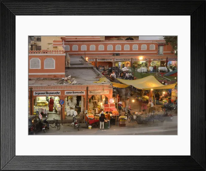 Framed Print : Street Market in Chhoti Chaupar square, Jaipur, India, Asia