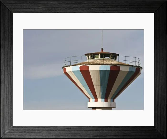Framed Print : Kigali, Rwanda. The colourful water tower of the national stadium stands high above