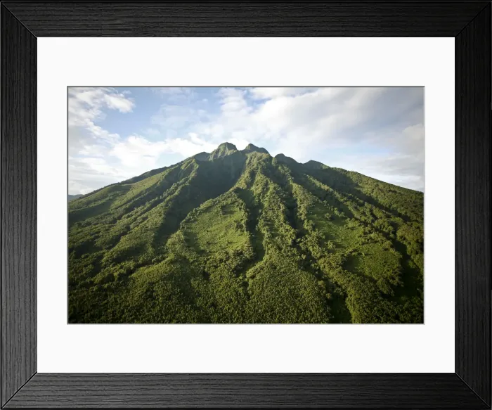 Framed Print : The summit of Mount Sabyinyo at 3, 645m marks the intersection of the borders of Framed Print : The summit of Mount Sabyinyo at 3, 645m marks the intersection of the borders of