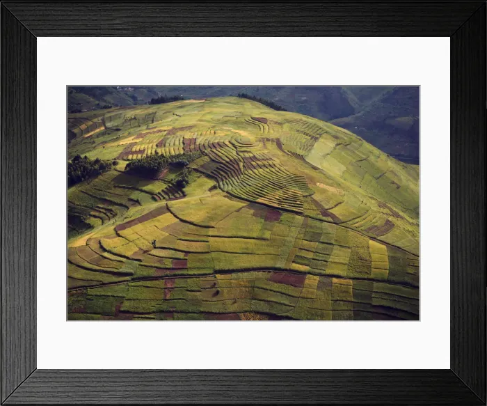 Framed Print : Rwanda. In the land of a thousand hills population density is at its highest Framed Print : Rwanda. In the land of a thousand hills population density is at its highest