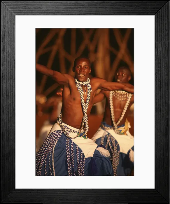 Framed Print : Kigali, Rwanda. A Intore dancer entertains at FESPAD Pan African dance festival Framed Print : Kigali, Rwanda. A Intore dancer entertains at FESPAD Pan African dance festival