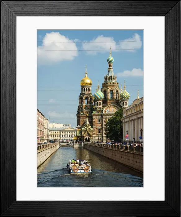 Framed Print : A view towards the Church of the Savior on Spilled Blood, Saint Petersburg, Russia
