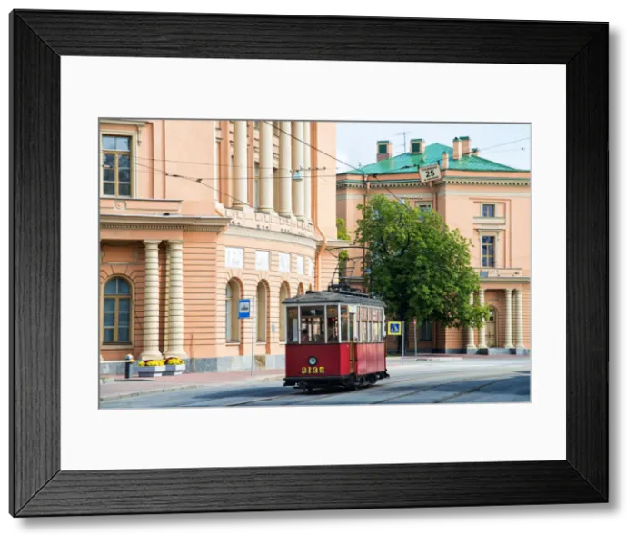 Framed Print : An old tram (tramvai), Saint Petersburg, Russia