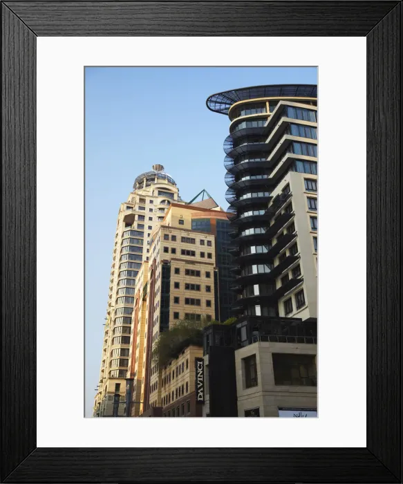 Framed Print : Michelangelo Towers apartment block and Da Vinci Hotel, Sandton, Johannesburg, Gauteng Framed Print : Michelangelo Towers apartment block and Da Vinci Hotel, Sandton, Johannesburg, Gauteng
