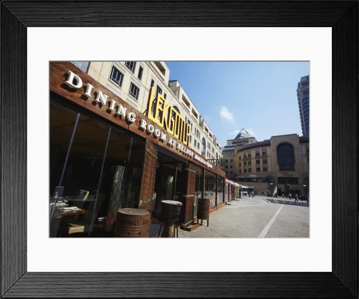 Framed Print : Traditional African restaurant in Nelson Mandela Square, Sandton, Johannesburg, Gauteng