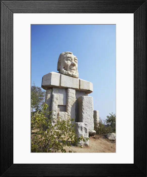 Framed Print : Statue of Paul Kruger at Paul Kruger Gate, Kruger National Park, Mpumalanga, South Africa
