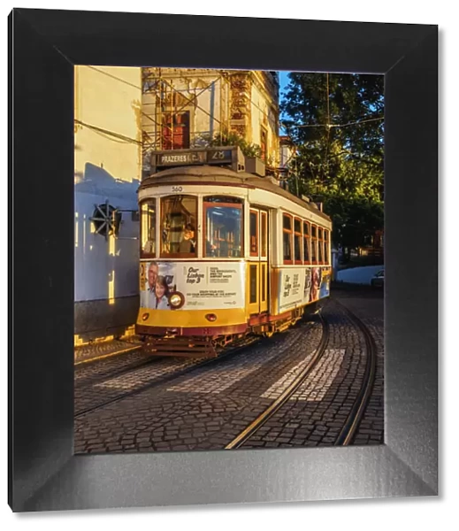 Portugal, Lisbon, Tram number 28 in Alfama