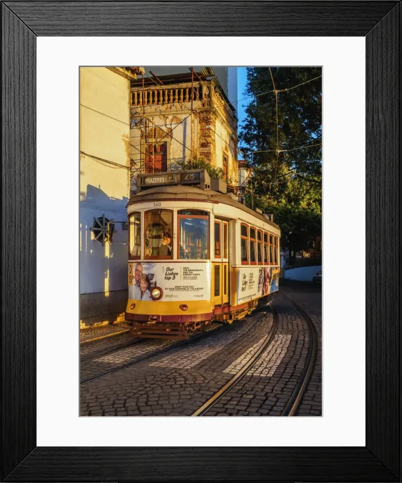 Framed Print : Portugal, Lisbon, Tram number 28 in Alfama Framed Print : Portugal, Lisbon, Tram number 28 in Alfama