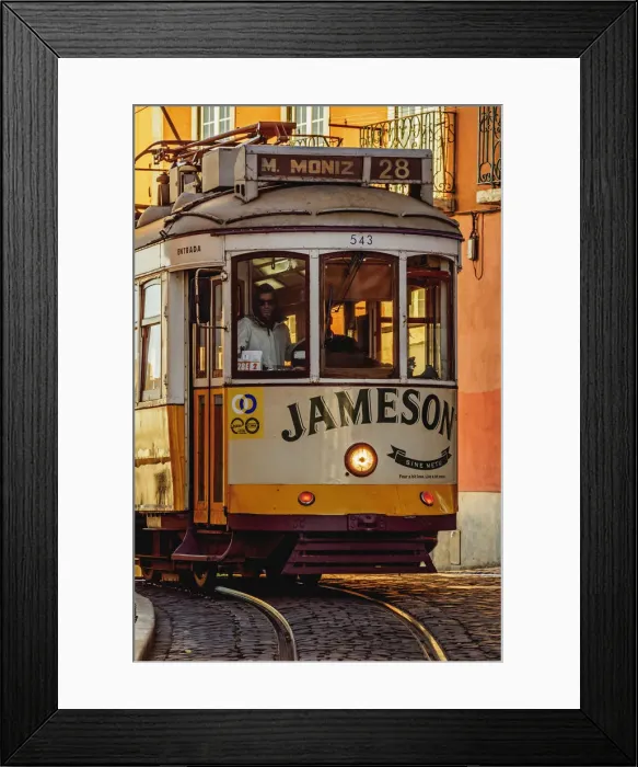 Framed Print : Portugal, Lisbon, Tram number 28 in Alfama Framed Print : Portugal, Lisbon, Tram number 28 in Alfama