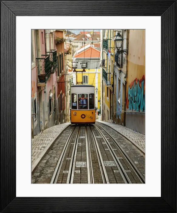 Framed Print : Portugal, Lisbon, View of the Bica Funicular Framed Print : Portugal, Lisbon, View of the Bica Funicular