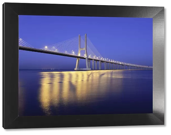 Vasco da Gama Bridge over the Tagus river (Tejo river), the longest bridge in Europe