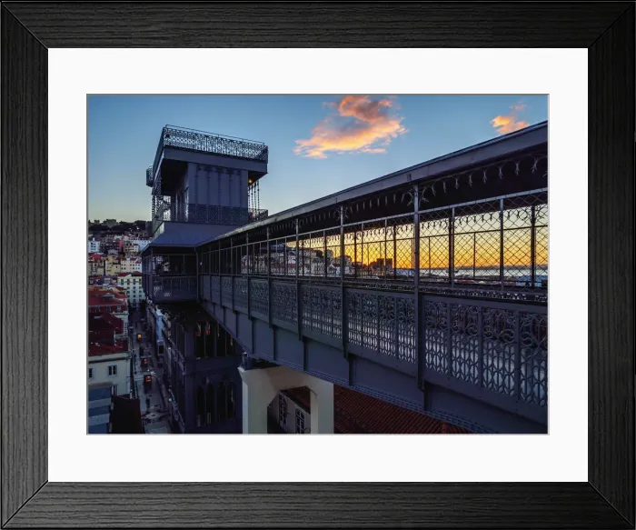 Framed Print : Portugal, Lisbon, Santa Justa Lift at sunrise Framed Print : Portugal, Lisbon, Santa Justa Lift at sunrise