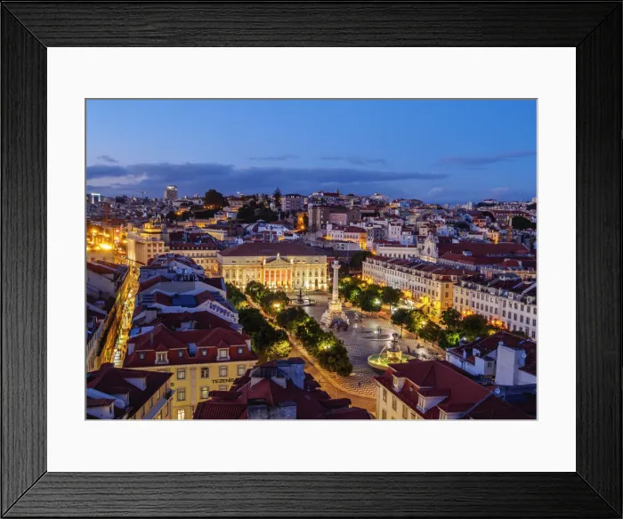 Framed Print : Portugal, Lisbon, Twilight view of the Pedro IV Square Framed Print : Portugal, Lisbon, Twilight view of the Pedro IV Square