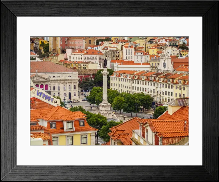 Framed Print : Portugal, Lisbon, View towards the Pedro IV Square Framed Print : Portugal, Lisbon, View towards the Pedro IV Square