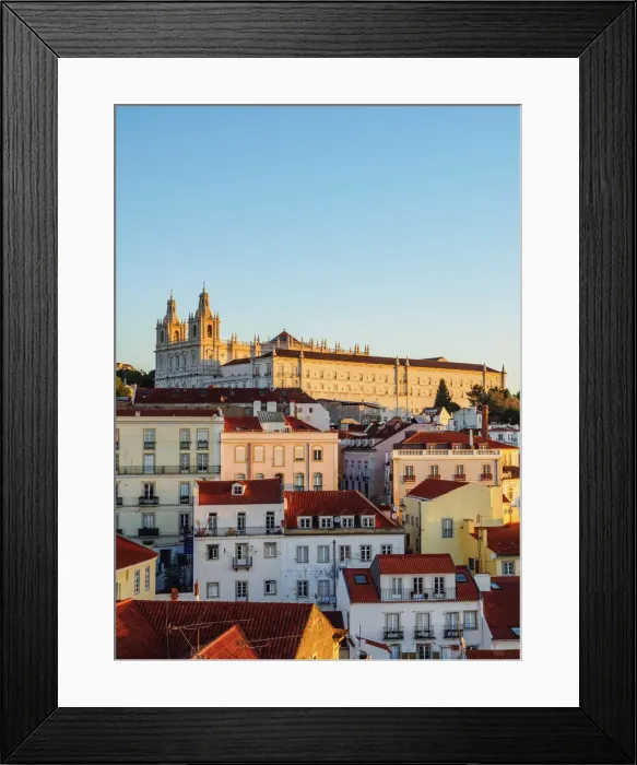 Framed Print : Portugal, Lisbon, Miradouro das Portas do Sol, View over Alfama Neighbourhood towards Framed Print : Portugal, Lisbon, Miradouro das Portas do Sol, View over Alfama Neighbourhood towards