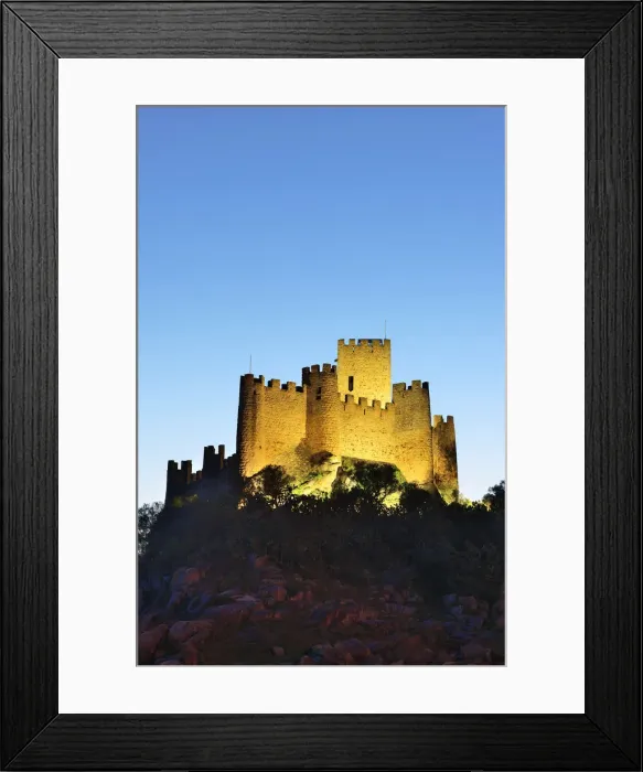 Framed Print : The 12th century mighty Templar castle of Almourol at sunset. Portugal Framed Print : The 12th century mighty Templar castle of Almourol at sunset. Portugal