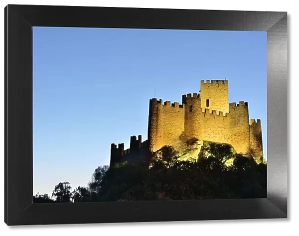 The 12th century mighty Templar castle of Almourol at sunset. Portugal