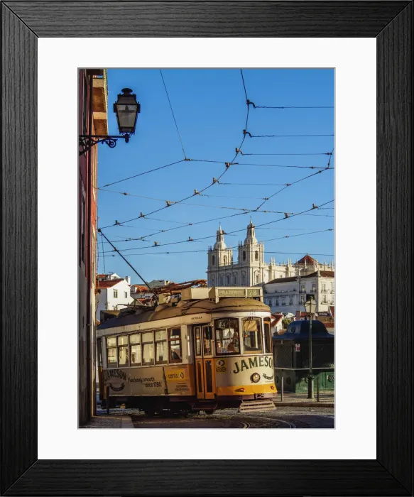 Framed Print : Portugal, Lisbon, Tram number 28 in Alfama Framed Print : Portugal, Lisbon, Tram number 28 in Alfama