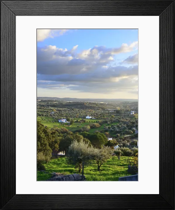 Framed Print : Farms in the vast plains of Alentejo, Portugal
