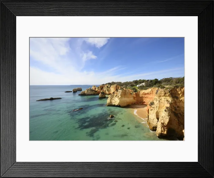 Framed Print : Praia de Joao de Arens (Joao de Arens beach), Portimao. Algarve, Portugal