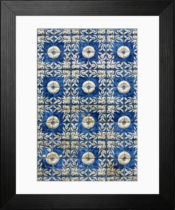 Framed Print : Traditional ceramic tiles of a house inside the 17th century fortifications of Valenca Framed Print : Traditional ceramic tiles of a house inside the 17th century fortifications of Valenca