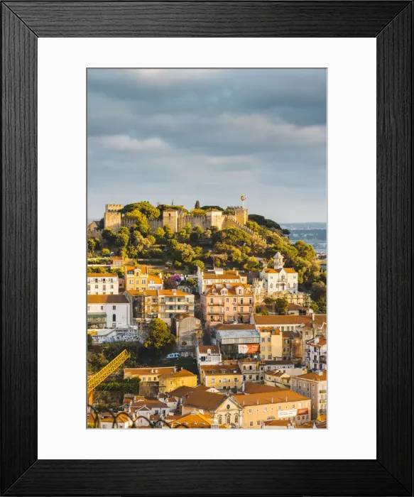 Framed Print : Portugal, Lisbon. Skyline and Sao Jorge castle