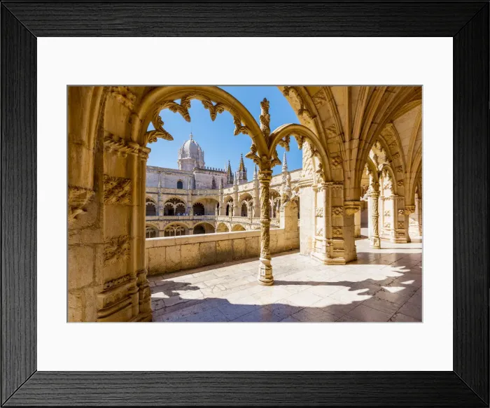 Framed Print : Portugal, Lisbon, Santa Maria de Belem. The gothic cloister of the Jeronimos Monastery Framed Print : Portugal, Lisbon, Santa Maria de Belem. The gothic cloister of the Jeronimos Monastery