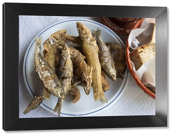 Fried fish from the Sabor river, a delicacy. Torre de Moncorvo, Tras os Montes. Portugal