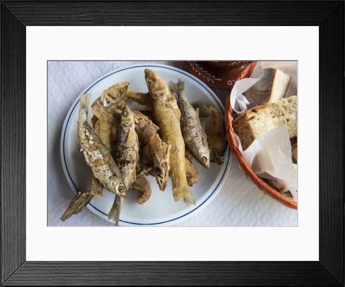 Framed Print : Fried fish from the Sabor river, a delicacy. Torre de Moncorvo, Tras os Montes. Portugal Framed Print : Fried fish from the Sabor river, a delicacy. Torre de Moncorvo, Tras os Montes. Portugal