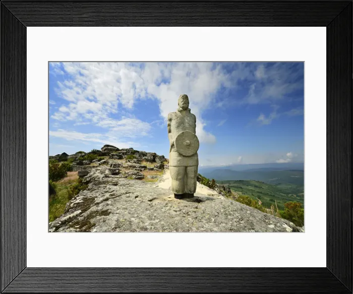 Framed Print : A galician-lusitanian warrior watch the horizon on the top of the Iron Age settlement Framed Print : A galician-lusitanian warrior watch the horizon on the top of the Iron Age settlement