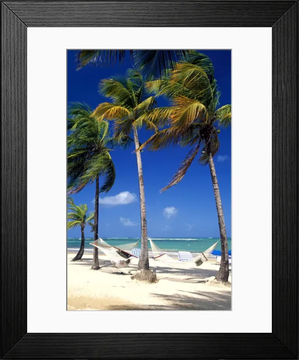 Framed Print : Beach in San Juan, Puerto Rico, Caribbean