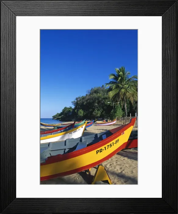 Framed Print : Fishing boats on Crash Boat Beach, Aguadilla, Puerto Rico, Caribbean Framed Print : Fishing boats on Crash Boat Beach, Aguadilla, Puerto Rico, Caribbean