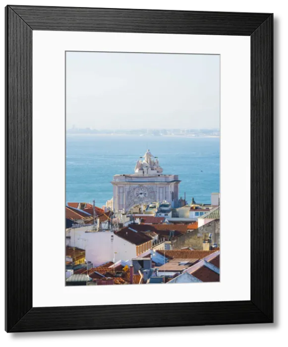 Framed Print : Portugal, Lisbon. The Rua Augusta Arch (Arco de Rua Augusta), the entrance gate to Framed Print : Portugal, Lisbon. The Rua Augusta Arch (Arco de Rua Augusta), the entrance gate to