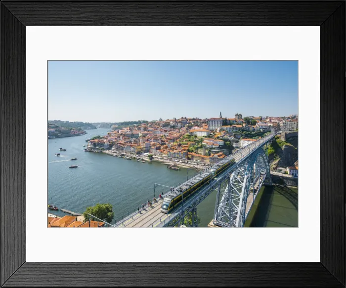 Framed Print : Portugal, Norte region, Porto (Oporto). Ribeira district (old town) and the Dom Luis Framed Print : Portugal, Norte region, Porto (Oporto). Ribeira district (old town) and the Dom Luis