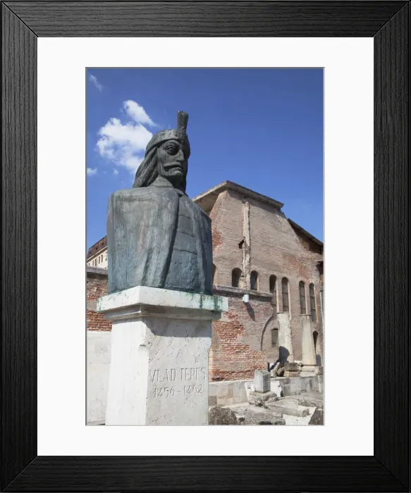 Framed Print : Vlad Tepes (Vlad the Impaler) statue at Old Princely Court, Historic Quarter, Bucharest Framed Print : Vlad Tepes (Vlad the Impaler) statue at Old Princely Court, Historic Quarter, Bucharest