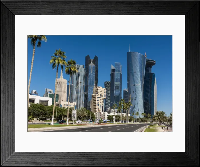 Framed Print : Business district skyline, Doha, Qatar Framed Print : Business district skyline, Doha, Qatar