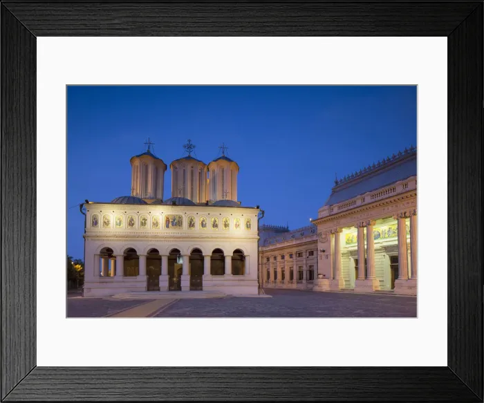 Framed Print : Patriarchal Palace and Patriarchal Cathedral at dusk, Bucharest, Romania Framed Print : Patriarchal Palace and Patriarchal Cathedral at dusk, Bucharest, Romania