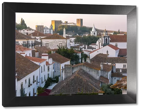 Obidos at dusk, one of the most beautiful medieval villages in Portugal, taken to