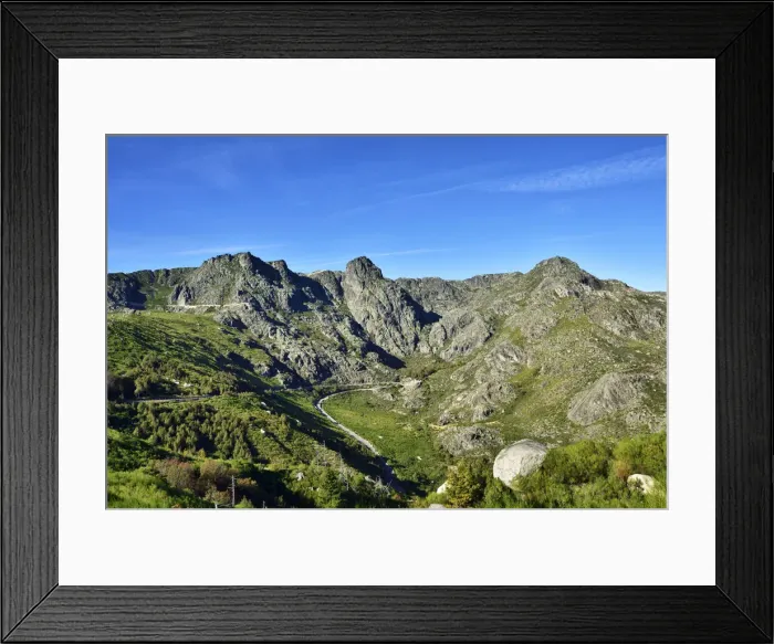 Framed Print : The source of the Zezere river. Covao da Ametade and the three peaks from where flows Framed Print : The source of the Zezere river. Covao da Ametade and the three peaks from where flows