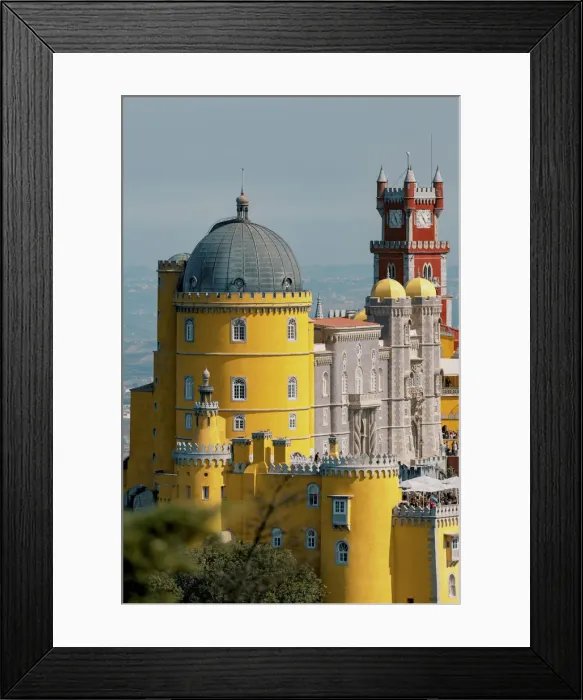 Framed Print : Palacio nacional da Pena, Sintra, Lisbon, Portugal. View from the gardens above Framed Print : Palacio nacional da Pena, Sintra, Lisbon, Portugal. View from the gardens above