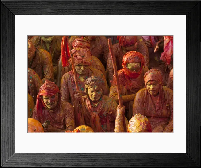 Framed Print : Mathura, Uttar Pradesh, India, Asia. Holi festival of Colors Framed Print : Mathura, Uttar Pradesh, India, Asia. Holi festival of Colors