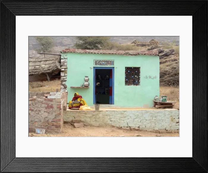 Framed Print : Village in the countryside near Bharatpur, Rajasthan, India Framed Print : Village in the countryside near Bharatpur, Rajasthan, India