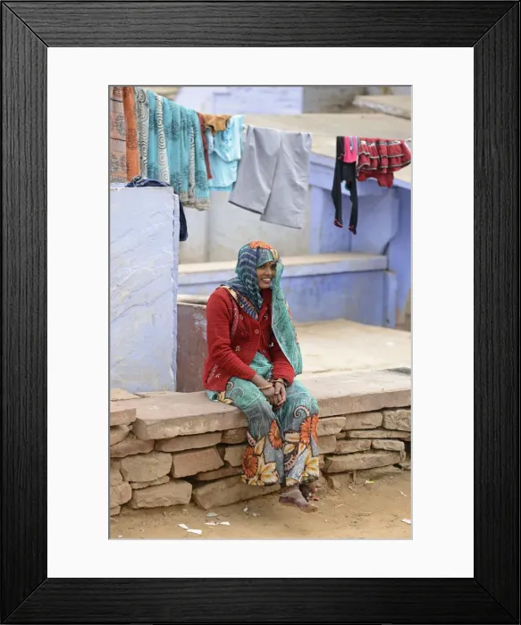 Framed Print : Local woman in City of Karauli, Rajasthan, India Framed Print : Local woman in City of Karauli, Rajasthan, India